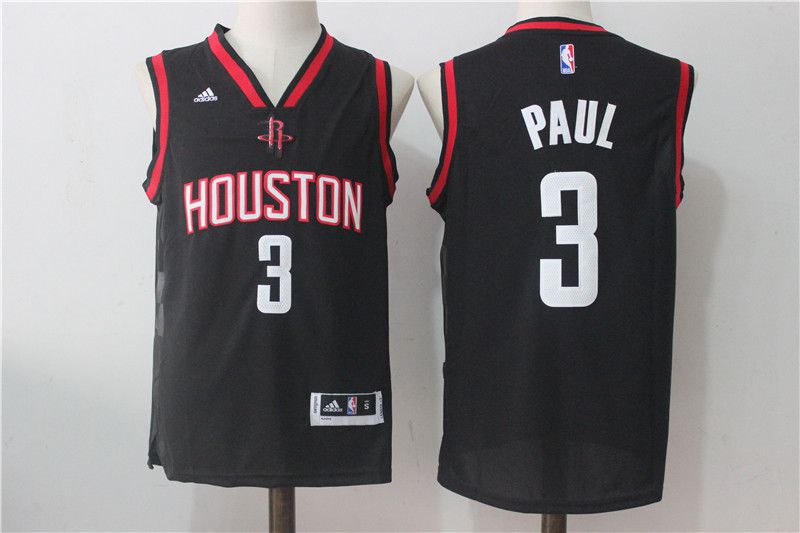 Men Houston Rockets #3 Paul Black NBA Jerseys->->NBA Jersey